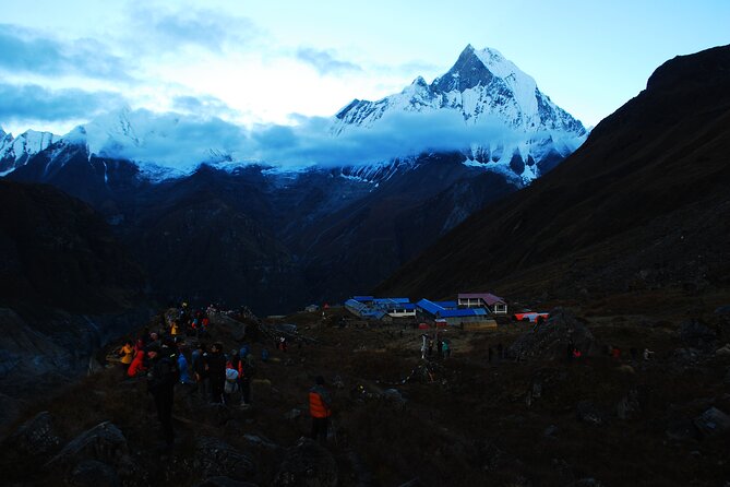 12 Days Annapurna Base Camp Trek - Day 5 to Poon Hill: sunrise over Annapurna, Dhaulagiri, and Machapuchare