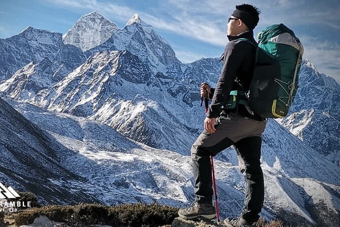 Everest Base Camp Trek - 14 Days - Day 8 Lobuche: Khumbu Glacier moraine and memorial stones