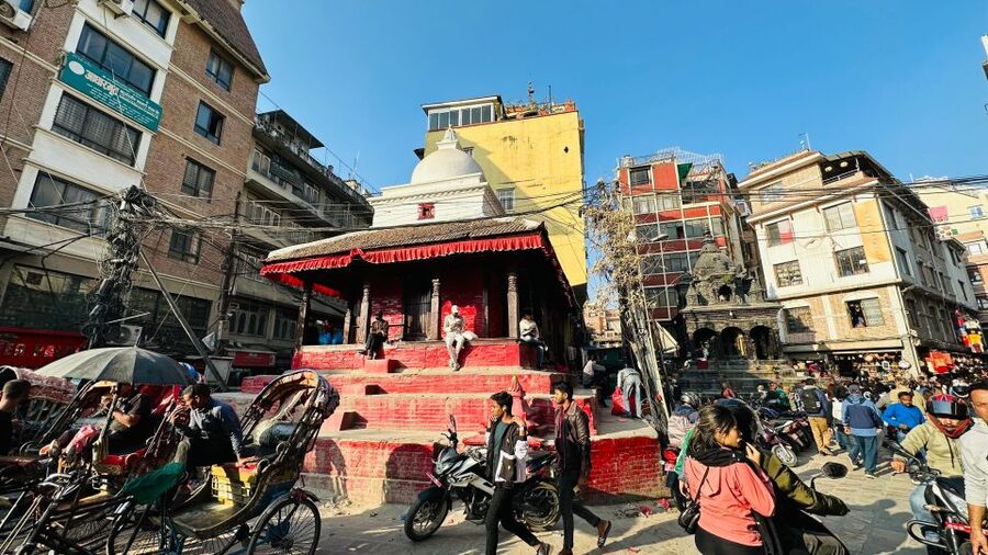 Kathmandu Heritage Walk | Heritage Walk of Kathmandu - Akash Bhairab Temple in Indrachowk: sacred space with real devotion